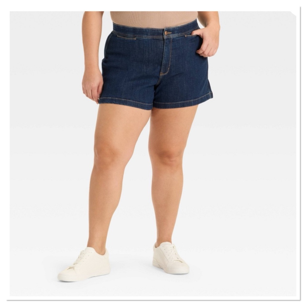 Women’s High Rise Smart Ava & Viv Dark Blue Jean Shorts